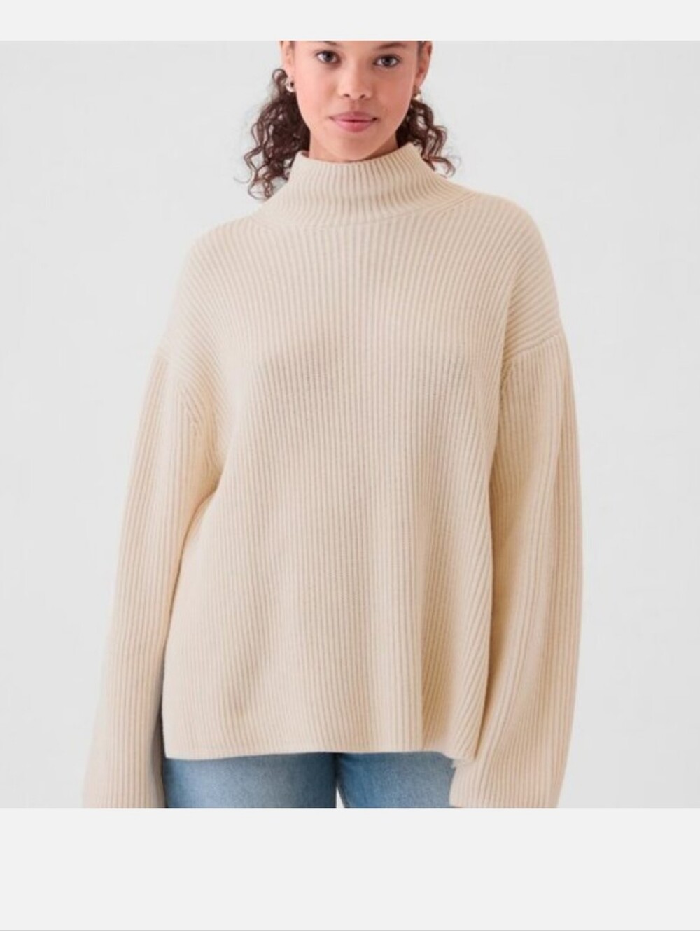 GAP Oversized Mock Neck Split Hem Sweater